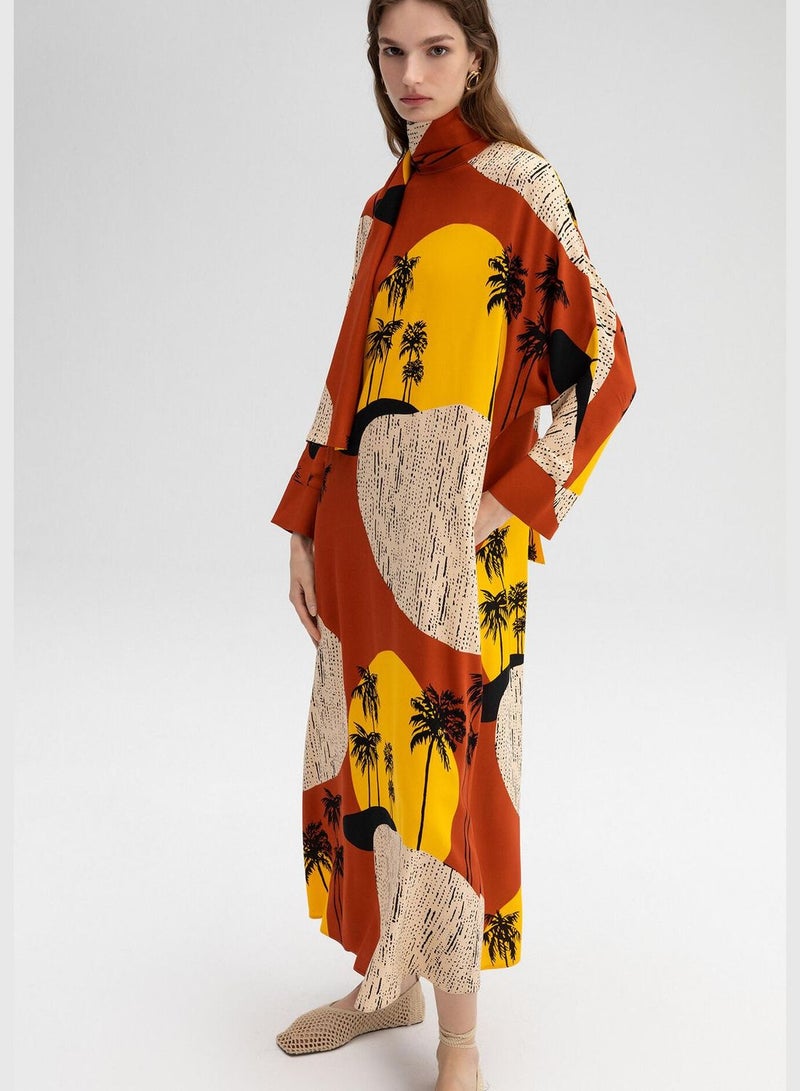 Touche فستان بطبعة غروب الشمس - Image 3