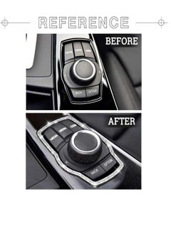 Excefore Compatible Molding Trim Caps for BMW Accessories Parts iDrive Multimedia Knob Covers Decals Bling Interior Decorations 3 5 Series X1 X3 X5 Women Men Crystal Silver  - Image 2