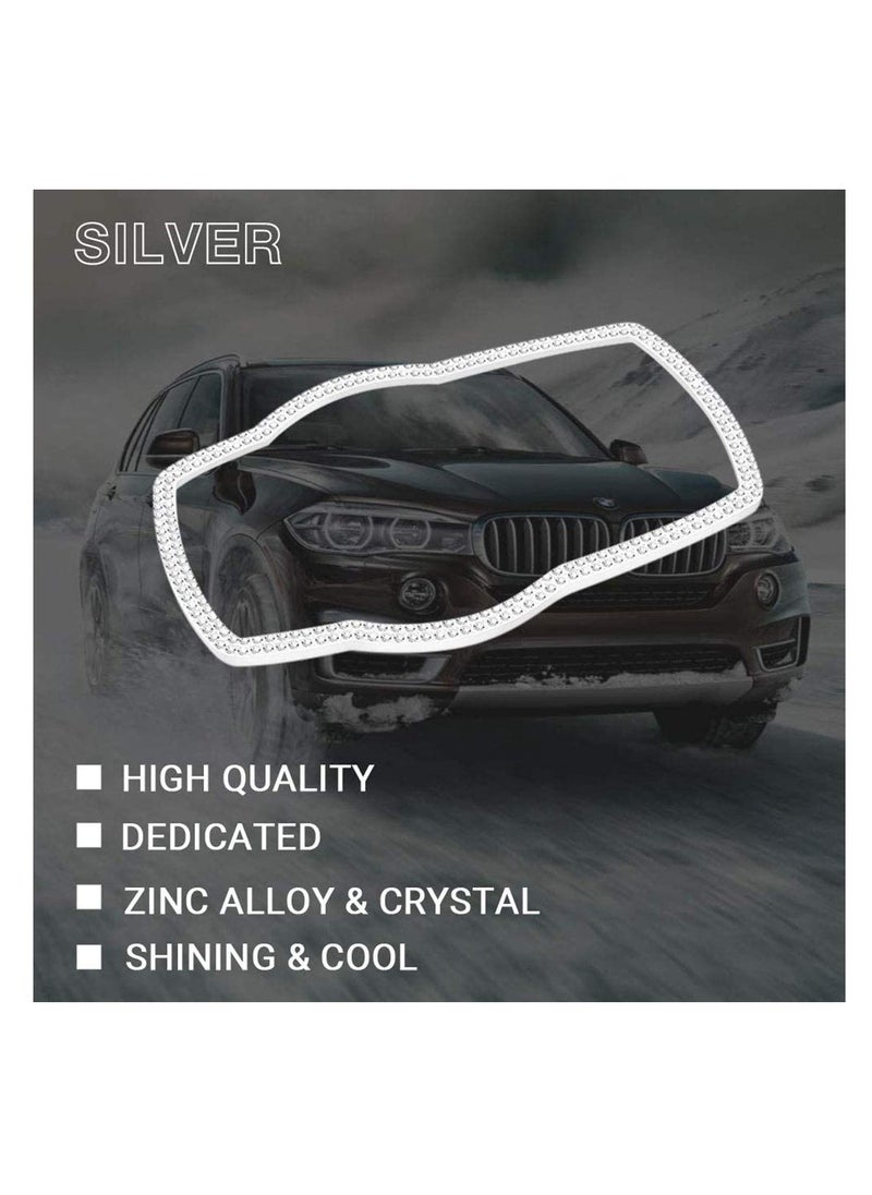 Excefore Compatible Molding Trim Caps for BMW Accessories Parts iDrive Multimedia Knob Covers Decals Bling Interior Decorations 3 5 Series X1 X3 X5 Women Men Crystal Silver  - Image 3
