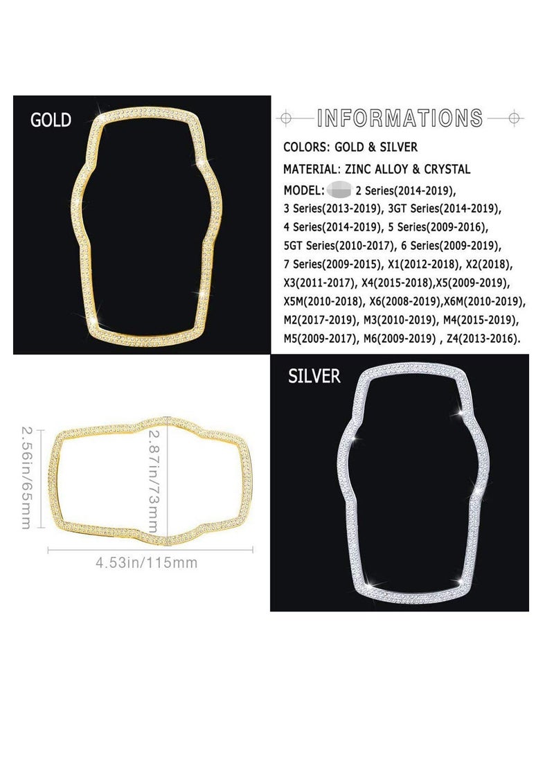 Excefore Compatible Molding Trim Caps for BMW Accessories Parts iDrive Multimedia Knob Covers Decals Bling Interior Decorations 3 5 Series X1 X3 X5 Women Men Crystal Silver  - Image 5