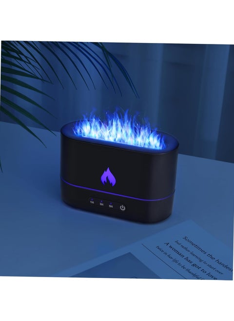 Machine Essential Oil Diffusers For Home Mini Humidifier Small Office Decor Flame Air Humidifier Diffusers For Essential Oils Large Room Desk Aroma Diffuser Black