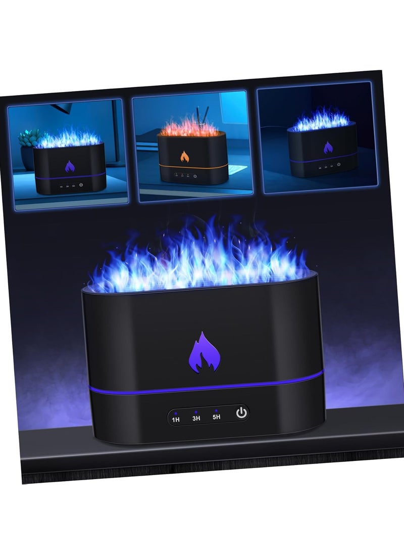 Generic - Machine Essential Oil Diffusers For Home Mini Humidifier Small Office Decor Flame Air Humidifier Diffusers For Essential Oils Large Room Desk Aroma Diffuser Black - Image 1