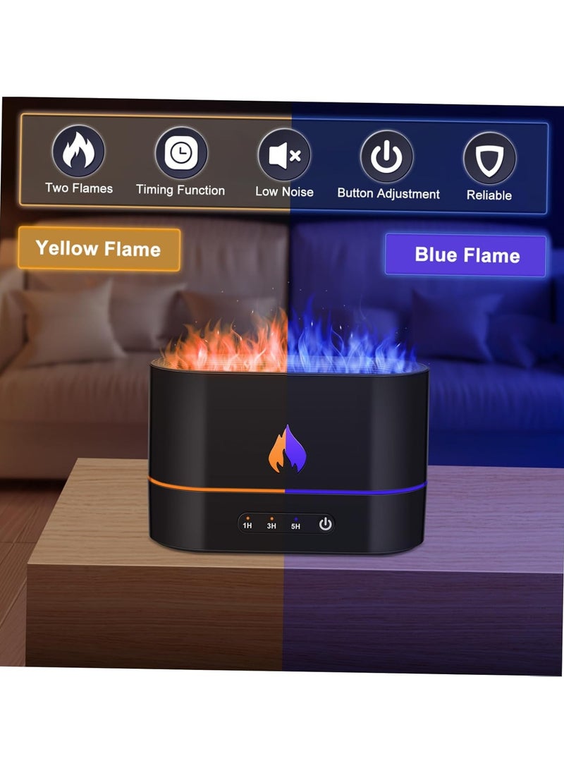 Generic - Machine Essential Oil Diffusers For Home Mini Humidifier Small Office Decor Flame Air Humidifier Diffusers For Essential Oils Large Room Desk Aroma Diffuser Black - Image 1