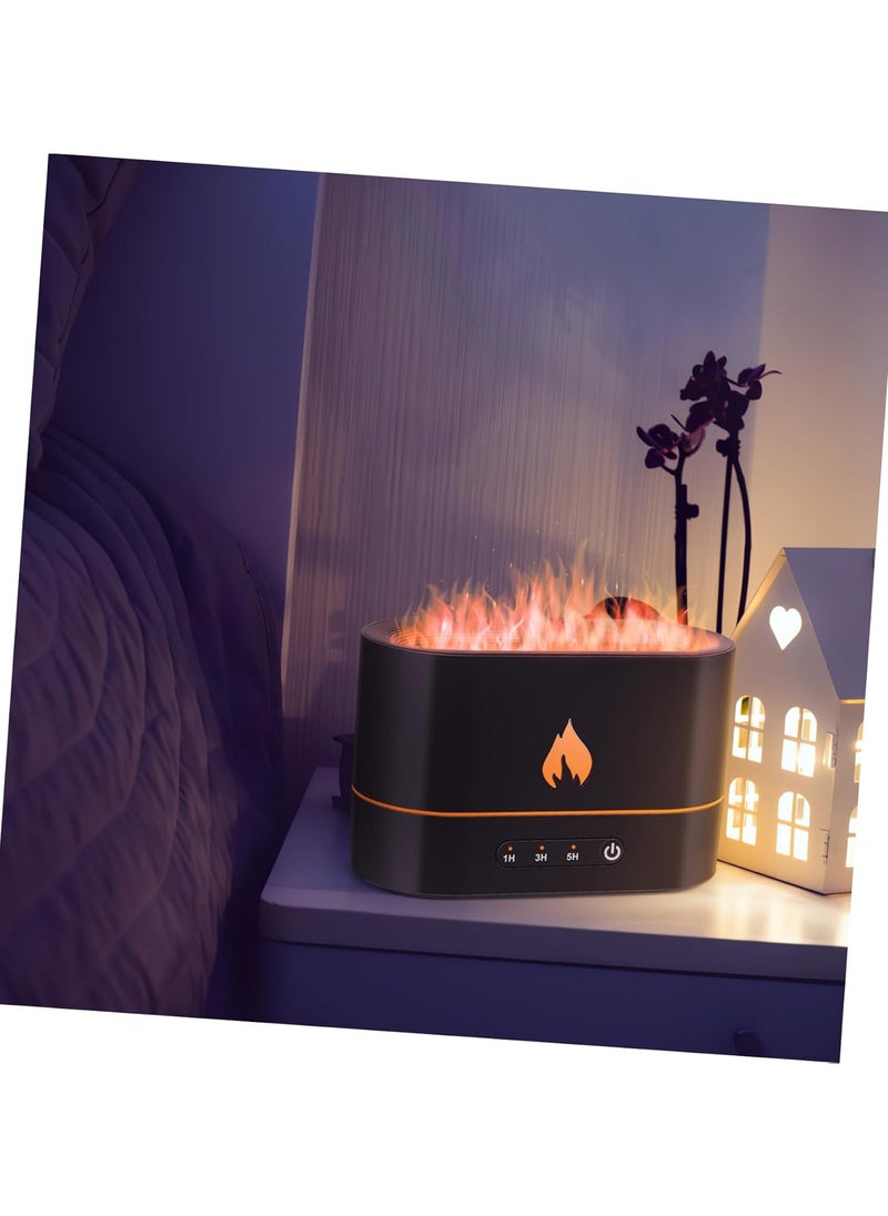 Generic - Machine Essential Oil Diffusers For Home Mini Humidifier Small Office Decor Flame Air Humidifier Diffusers For Essential Oils Large Room Desk Aroma Diffuser Black - Image 1