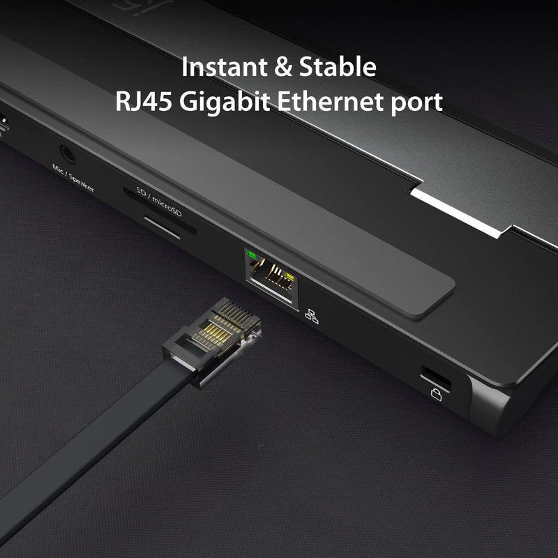 j5create USB-C Dual HDMI Docking Station (10-in-1), 4K + 1080p Dual HDMI Display, 5Gbps USB-A x3, SD Card Reader, PD 100W, RJ45 Ethernet, Combo Audio Jack, for MacBook and Windows Laptop (JCD542) - Image 4