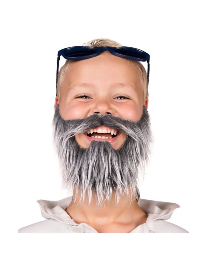 Honcloud Realistic Fake Beard Easy to Wear Great for Outfits and Perfect for Halloween, Gray, One size - Image 1
