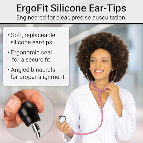 Vive Precision Dualhead Stethoscope - Dual Head Diaphragm Bell for Nurses, ER, Cardiology, Veterinary, Fetal Pediatrics Blood Pressure Kit - Double Barrel Chestpiece Device For Doctors, Students - Image 4