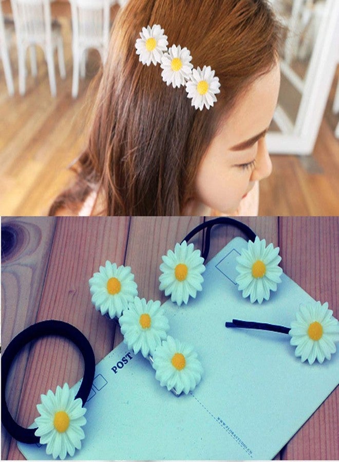 LOVEF 18 Pcs All-match Boutique Pastoral Little Daisy Flower Hair Accessories Hair Clips Bobby Pins Barrettes Elastic Hair rope Band Ties headdress hair beauty tool - Image 2