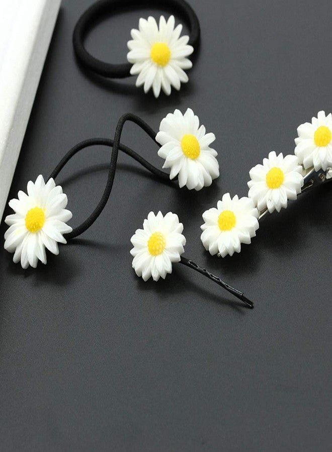LOVEF 18 Pcs All-match Boutique Pastoral Little Daisy Flower Hair Accessories Hair Clips Bobby Pins Barrettes Elastic Hair rope Band Ties headdress hair beauty tool - Image 4