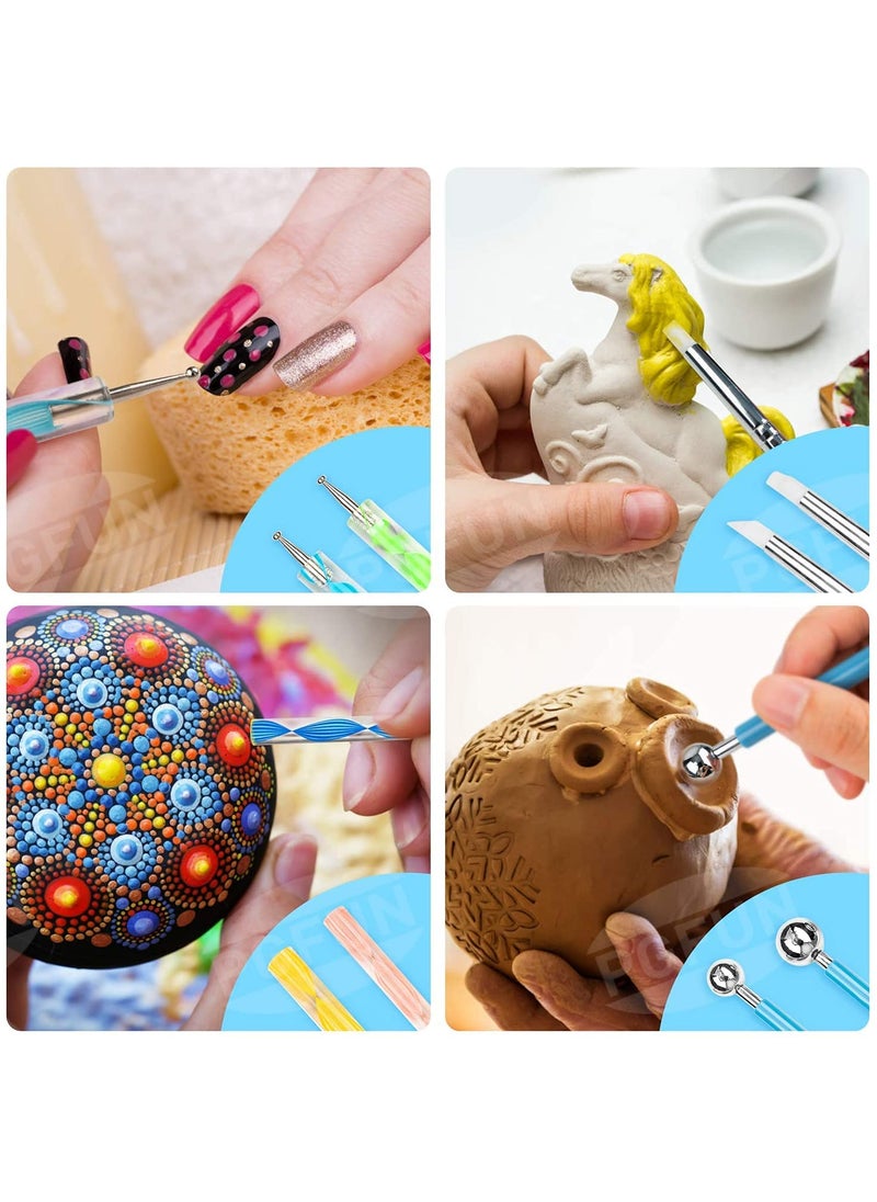 ArtBee ArtBee Mandala Dotting Tools Painting Kit - Rock Dot Paint Stencils Tool Set with Palette Easel Canvas Painting Brush Pencil for Nail Stone Mandala Arts Drawing Home Décor Activity  - Image 3