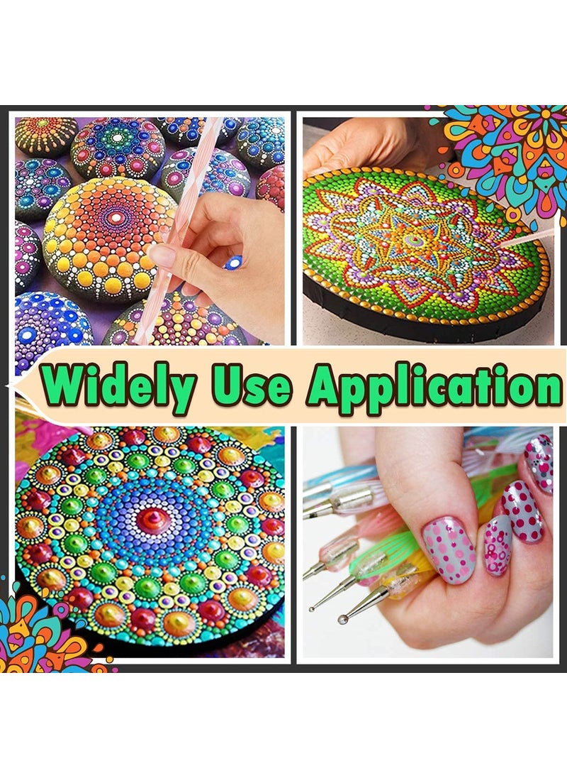 ArtBee ArtBee Mandala Dotting Tools Painting Kit - Rock Dot Paint Stencils Tool Set with Palette Easel Canvas Painting Brush Pencil for Nail Stone Mandala Arts Drawing Home Décor Activity  - Image 4