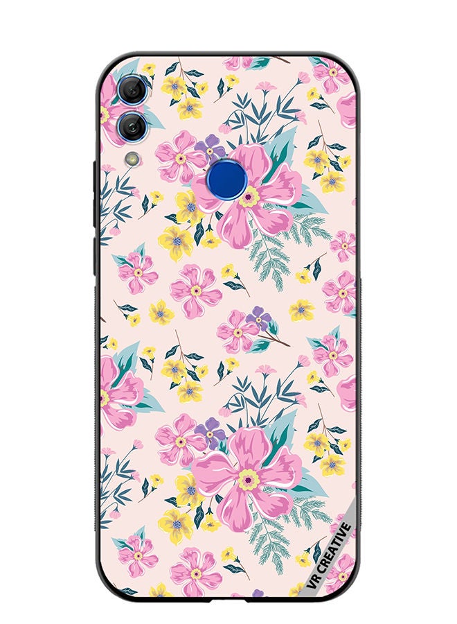 Protective Case Cover For Honor 10 Lite Pink Flowers Seamless Pattern Design Multicolour