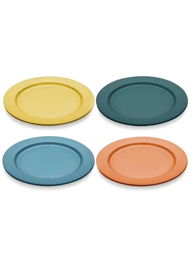10 Inch Reusable Plastic Dinner Plates 4pcs Mix Set - Image 1