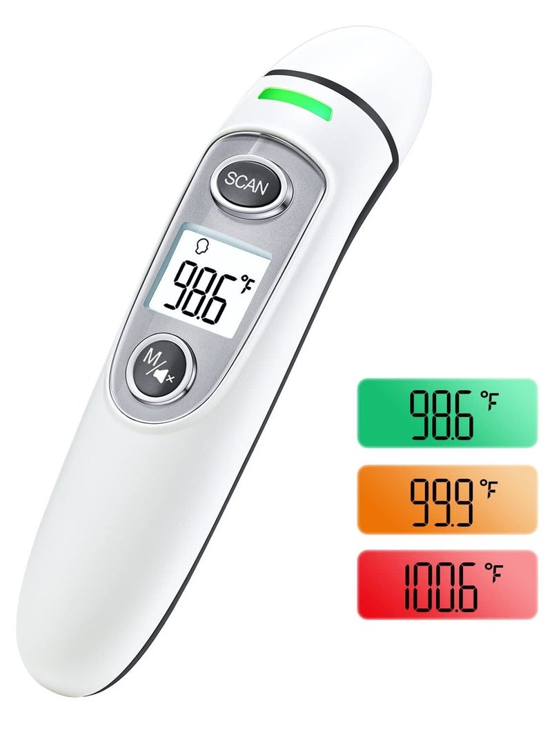 Generic Forehead Thermometer for Adults, Digital Infrared Thermometer for Baby and Kids, Touchless Thermometer for Fever with LCD Screen, Fever Alarm, Memory Recall (White) - Image 1