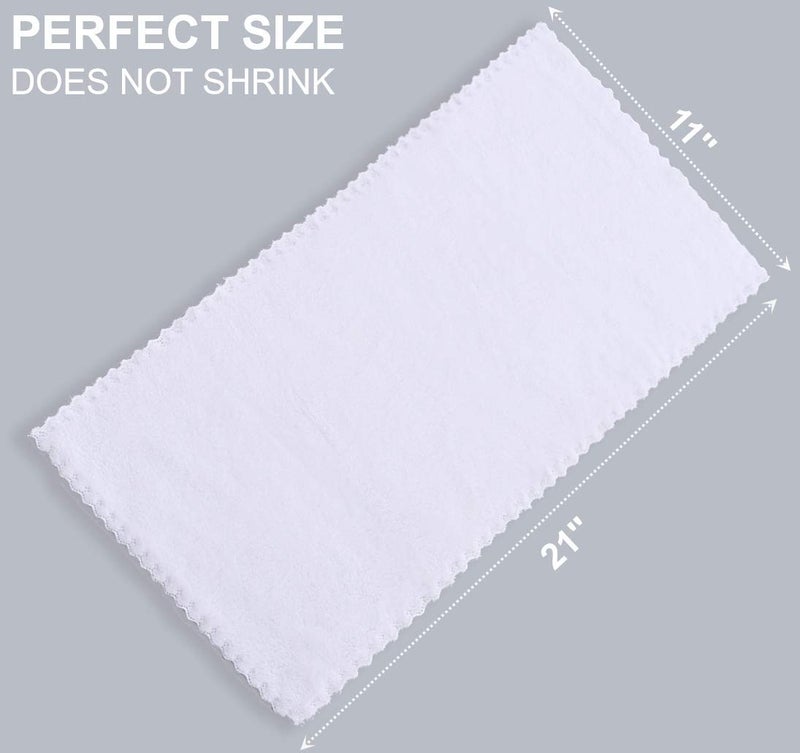 Spotted Play 8 Pack Large Burp Cloths for Baby - 20" by 10" Ultra Absorbent Burping Cloth, Baby Washcloths, Newborn Towel - Milk Spit Up Rags - Burpy for Unisex, Boy, Girl - Burp Cloths Set(White) - Image 3