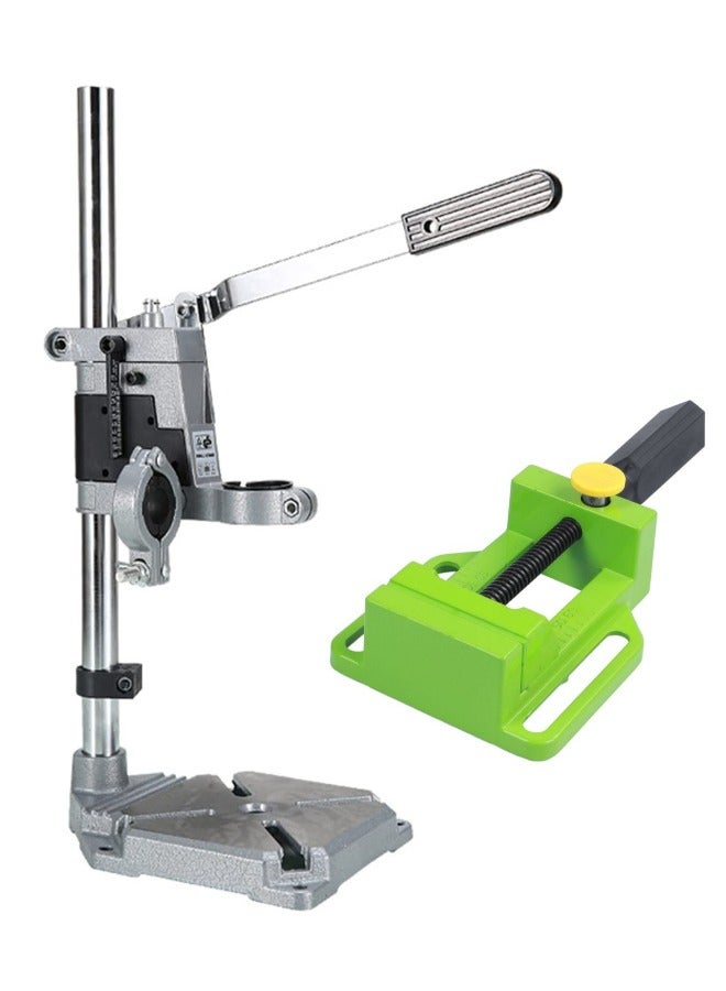 Drill Press Rotary Tool Workstation Stand, Drill Press Stand For Hand Drill, Benchtop Drill Press, Floor Drill Press Stand Table for Drill Workbench Repair Tool Clamp for Drilling Collet, Double Hole - Image 1