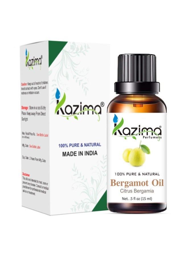 كازيما زيت البرغموت العطري من كازيما (KAZIMA) - زيت نقي وطبيعي وغير مخفف بنسبة 100% للعناية بالبشرة والشعر، 15 مل - Image 1