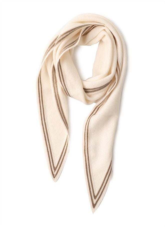 Loquat Korean Version Warm And Versatile Triangular Small Scarf Beige  - Image 1