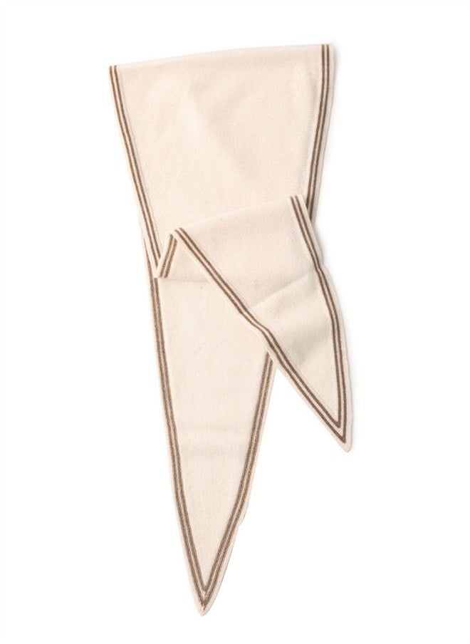 Loquat Korean Version Warm And Versatile Triangular Small Scarf Beige  - Image 2