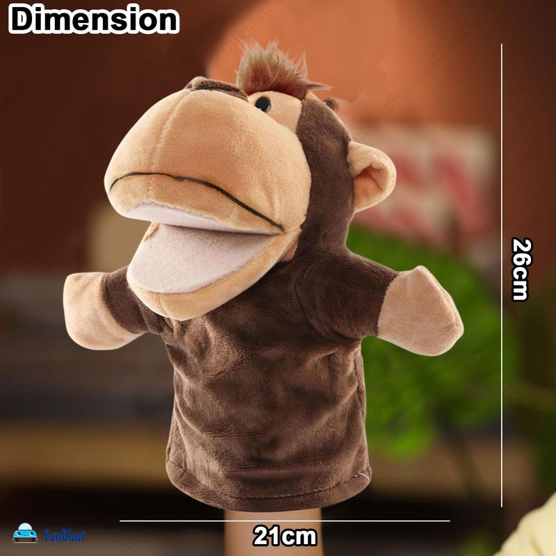 FunBlast دمى اليد للأطفال – دمى حيوانات محشوة مع فم متحرك، دمى سرد القصص للأطفال، لعبة دمى اليد، ألعاب تعليمية ممتعة (قرد) - Image 3