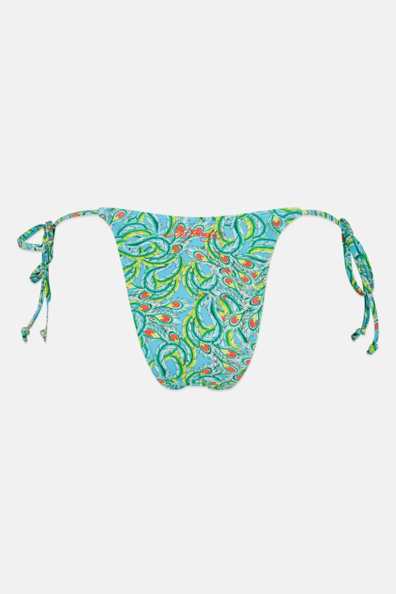 Ed Hardy Women Allover Print Bikini Bottom, Blue  - Image 2