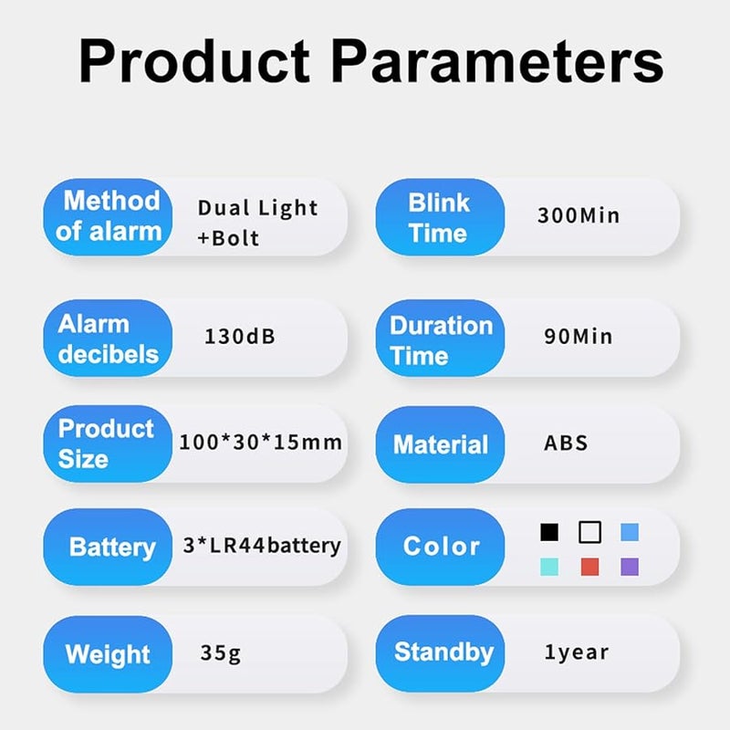 White Personal Alarm Rechargeable with Bright LED Flashing and Loud Sound for Self Defense Keychain - Image 5