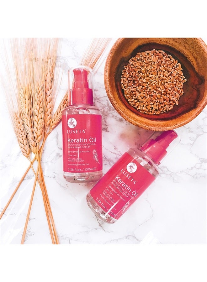 L LUSETA Luseta Keratin Hair Oil Strengthening & Nourishing Serum 3.38 oz - Image 2