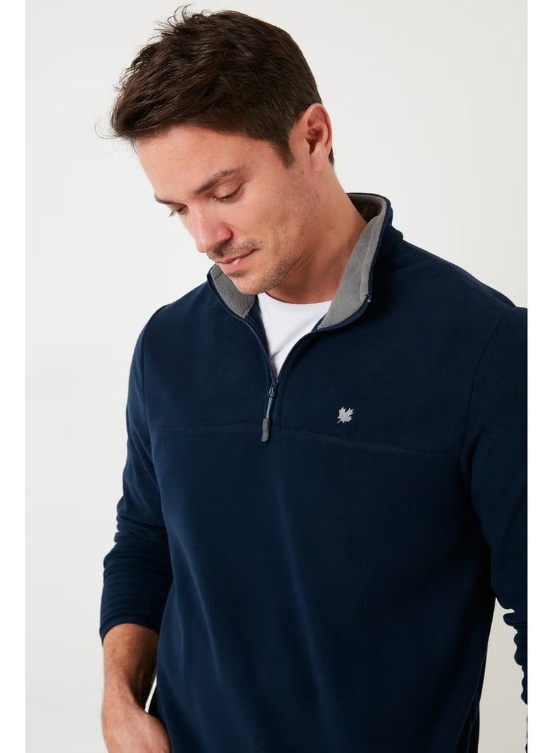 Buratti Slim Fit Anti-Pilling Non-Pilling Bato Collar Winter Raised Polar Fleece Men's POLAR 5906001 - Image 1