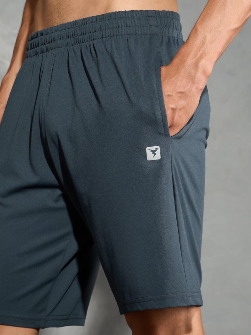 TECHNOSPORT Mens Slim Fit Shorts for Gym, Workout & Sports - (MSOR66DCN_Dark Carbon_2XL) - Image 3