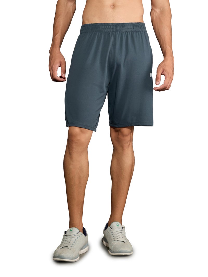 TECHNOSPORT Mens Slim Fit Shorts for Gym, Workout & Sports - (MSOR66DCN_Dark Carbon_2XL) - Image 1