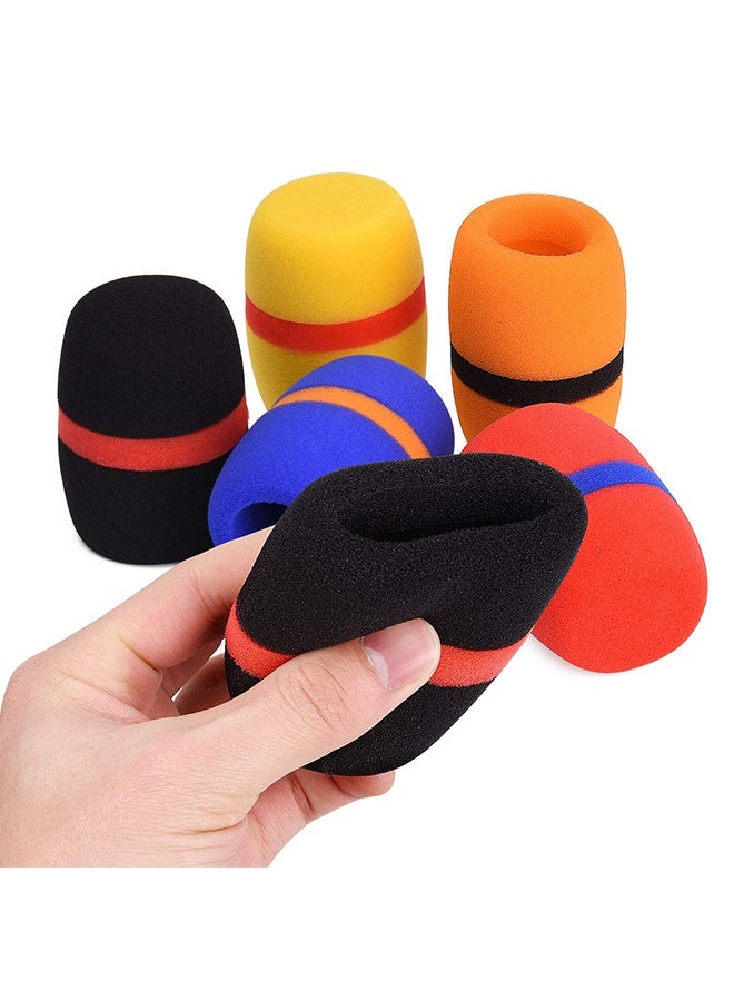 10 Pack Colorful Foam Microphone Windscreens, Handheld Mic Covers with Color Ring for Noise Reduction & Protection, Fits Most Standard Mics, 5 Colors - Image 4