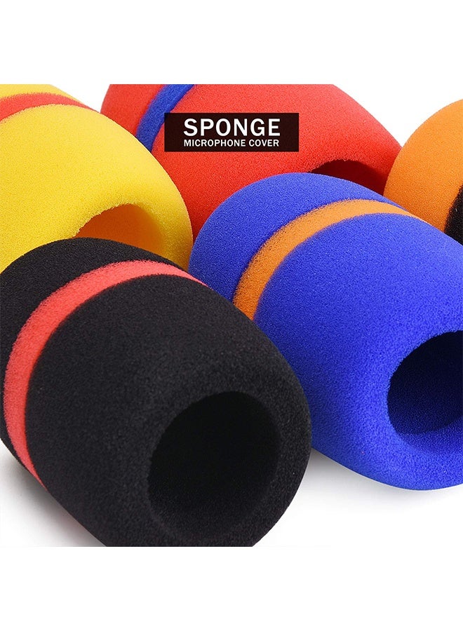10 Pack Colorful Foam Microphone Windscreens, Handheld Mic Covers with Color Ring for Noise Reduction & Protection, Fits Most Standard Mics, 5 Colors - Image 3