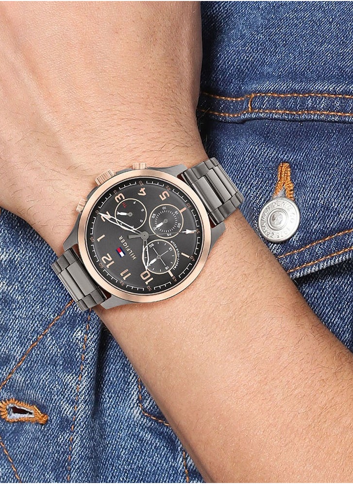 Tommy Hilfiger Plus Men's Qtz Multifunction Stainless Steel and Bracelet Casual Watch-1791871 44MM  - Image 4