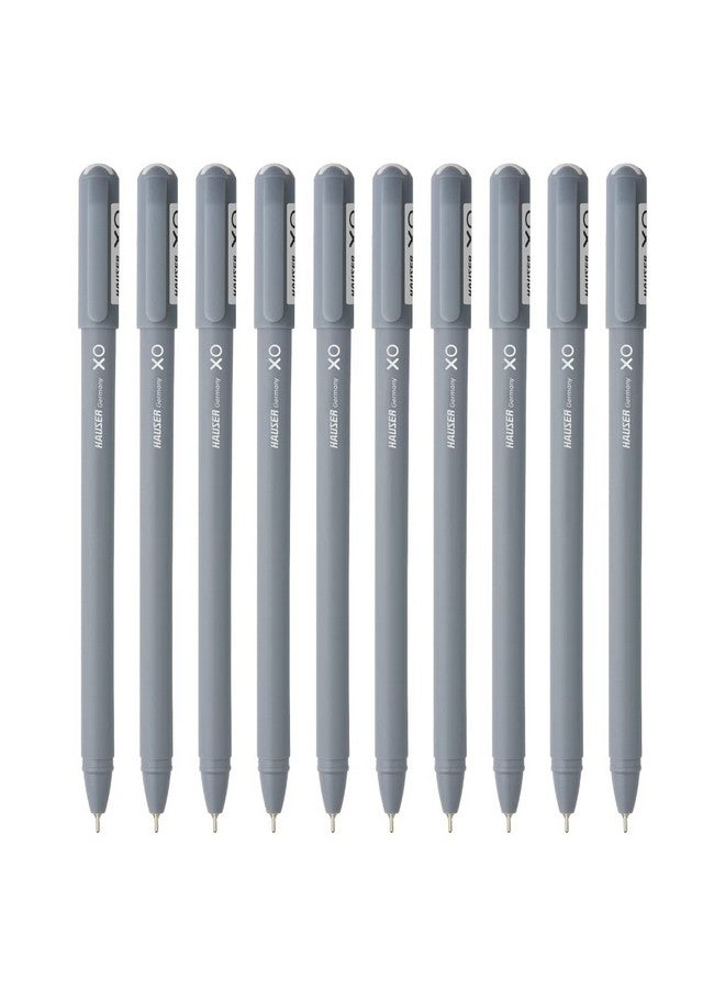 Hauser Germany Xo Ball Pen Box Pack | Tip Size 0.7 Mm | Sleek Body & Minimalistic Design | Matt Finish | Solid Body Type | Low Viscosity Ink | Ultra Durable Tip | Black Ink, Set Of 10 Pcs - Image 1