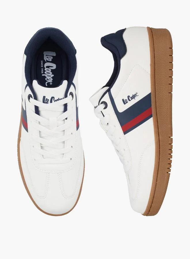 Striped Lace-Up Ankle School Sneakers