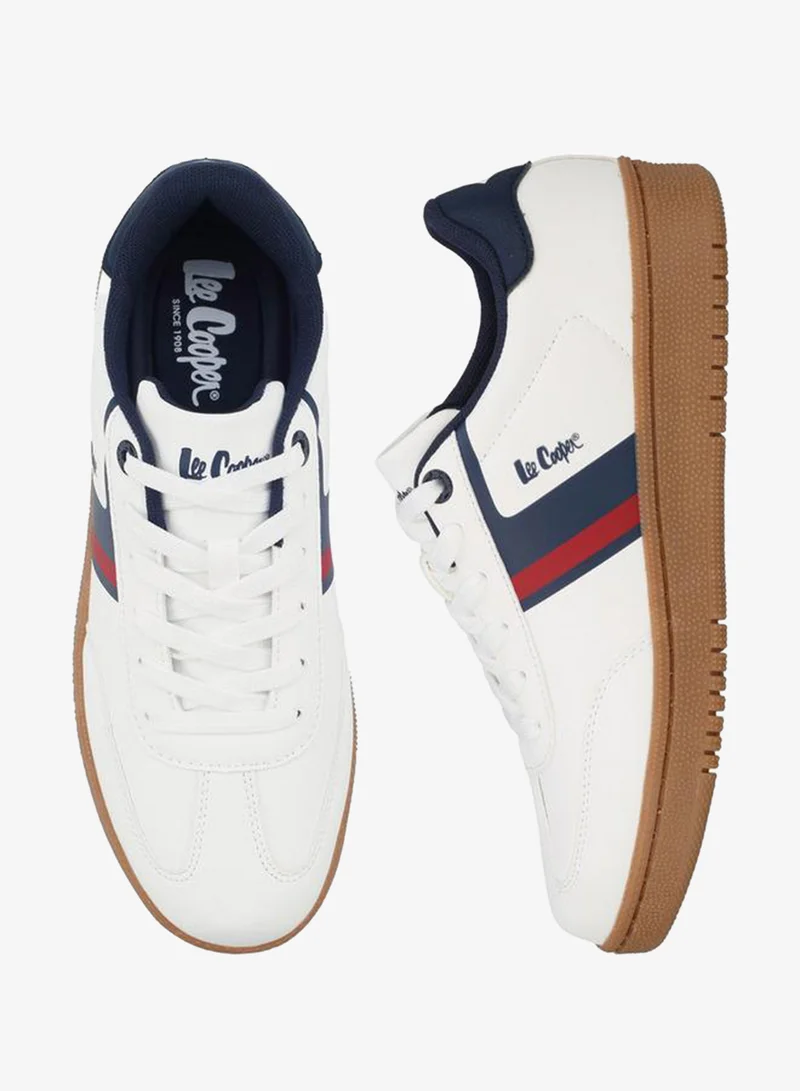 Striped Lace-Up Ankle School Sneakers