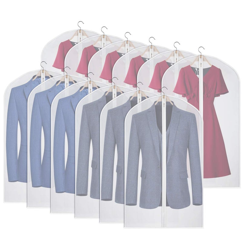 Kntiwiwo Garment Bags Clear Suit Bag for Closet Storage Hanging Clothes Dress Cover Bags (24" x 40"12pcs) - Image 1
