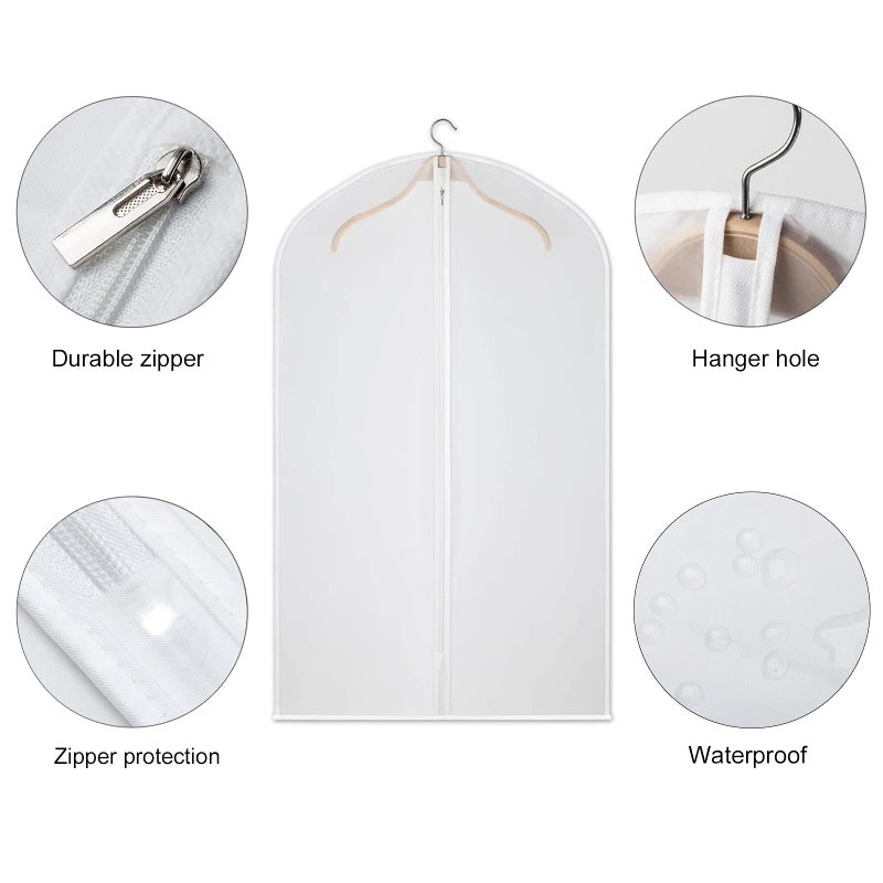 Kntiwiwo Garment Bags Clear Suit Bag for Closet Storage Hanging Clothes Dress Cover Bags (24" x 40"12pcs) - Image 5