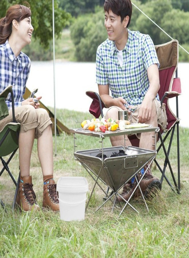 Amosfun White Plastic Bucket with Lid and Handle Small Paint Pail Bucket Painting Pigment Airtight Food Storage 5L - Image 4