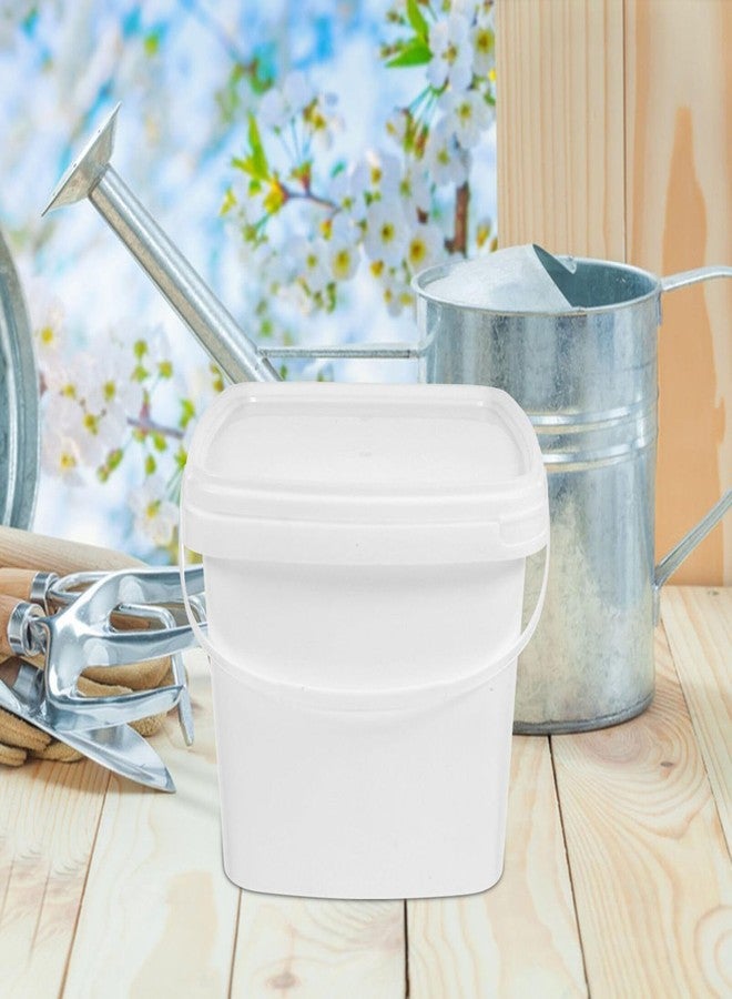 Amosfun White Plastic Bucket with Lid and Handle Small Paint Pail Bucket Painting Pigment Airtight Food Storage 5L - Image 3
