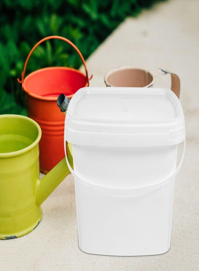 Amosfun White Plastic Bucket with Lid and Handle Small Paint Pail Bucket Painting Pigment Airtight Food Storage 5L - Image 2