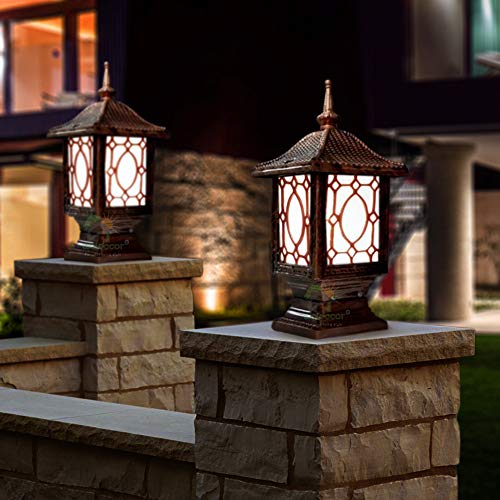 Weldecor Antique Gate Lights for Outdoor Waterproof | Aluminum Casting Gate Light Lamp | LED Compatible Gate Light Set of 2PC - Image 1