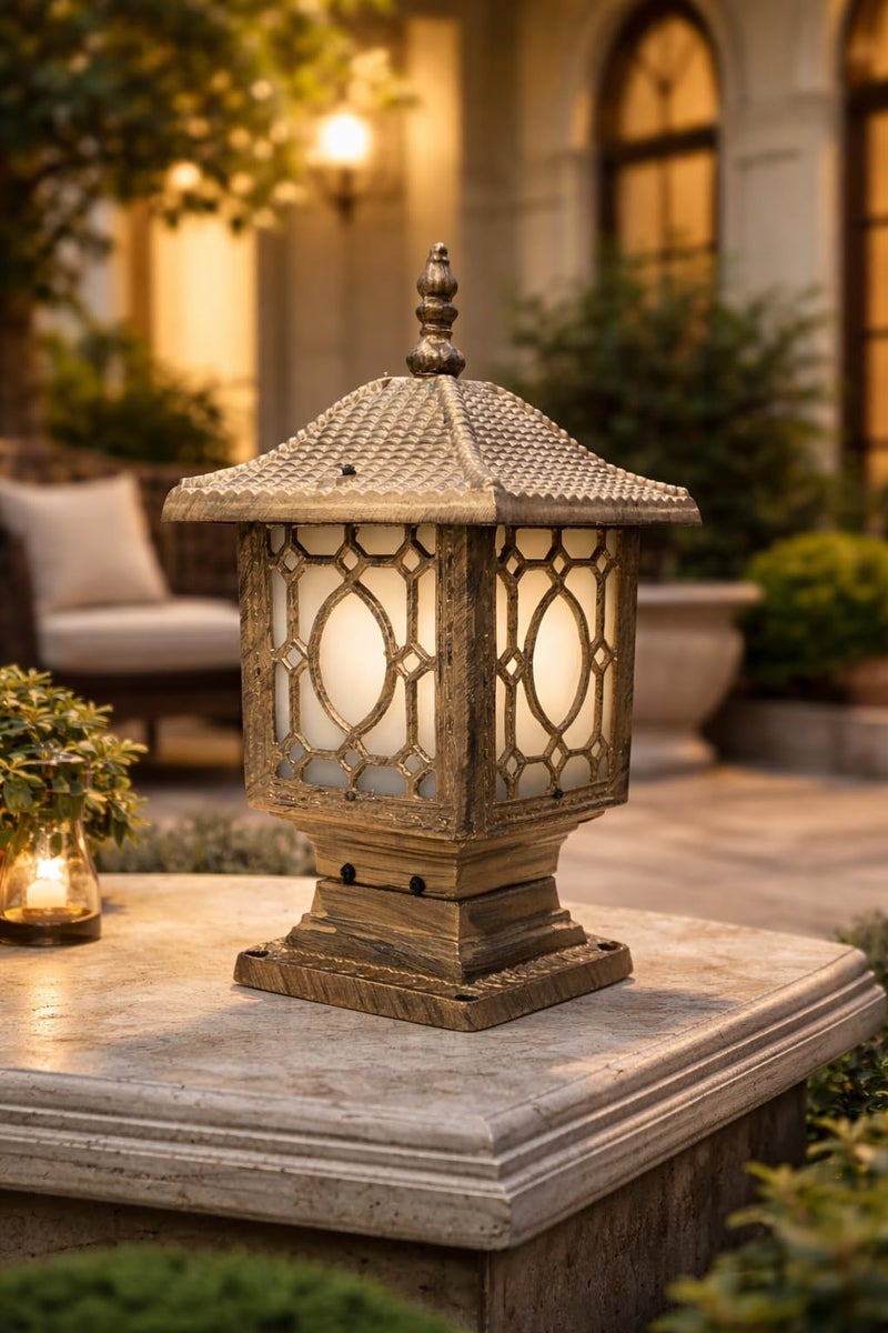 Weldecor Antique Gate Lights for Outdoor Waterproof | Aluminum Casting Gate Light Lamp | LED Compatible Gate Light Set of 2PC - Image 2