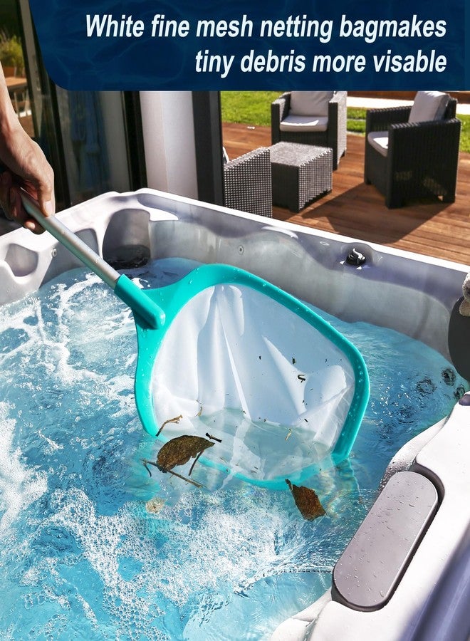 TOBEHIGHER Pool Skimmer Net with Pole, 27", Hot Tub Skimmer Net, Pool Skimmer Net with Pole, Deep Ultra Fine Mesh Net Skimmer Rake, Pond Small Kid Kiddie Inflatable Pool - Image 3