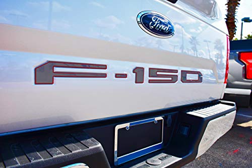 daytona Eurosport Daytona- Compatible with 2018-2020, Ford F150, Rear Bumper Letters (Charcoal with Red Outline) - Image 1