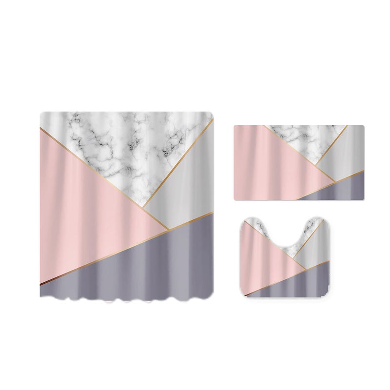 The Better Home ستارة دش أفضل منزل (180*220 سم) سجادة حمام (45*75 سم) وسجادة على شكل U (45*38 سم) | مجموعة ملحقات حمام 3 قطع | سجادة مضادة للانزلاق لارضية الحمام | مادة بوليستر مقاومة للماء | متعددة الألوان - Image 2