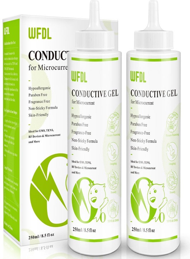 WFDL Conductive Gel, Safe and Non-Sticky Microcurrent Gel for Face, Perfect for RF, EMS and TENS, 8.5 oz, 2-Pack - Image 1