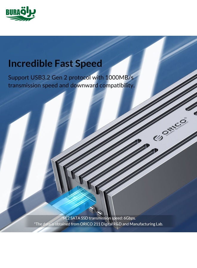 BURAQ ORICO M231C3-GY M.2 NGFF SSD Enclosure(Grey) - Image 5