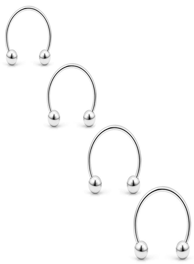NewkeepsR 4PCS-20G(0.8mm) Thin Horseshoe Septum Piercing Jewellery Horse Shoe Nose Ring for Women, Medical Implant Circular Smiley Piercing Jewelry - Image 1