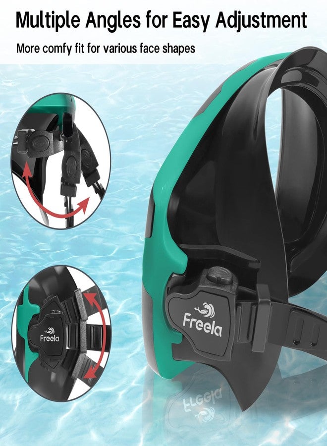 Freela Adult Swim Goggles Mask for Adult Men Women with Nose Cover, Pool Water Beach Swimming Goggles Mask Anti Fog No Leakage, 180° Clear View Low Inner Volume Wide Vision Underwater Green Comfort - Image 5